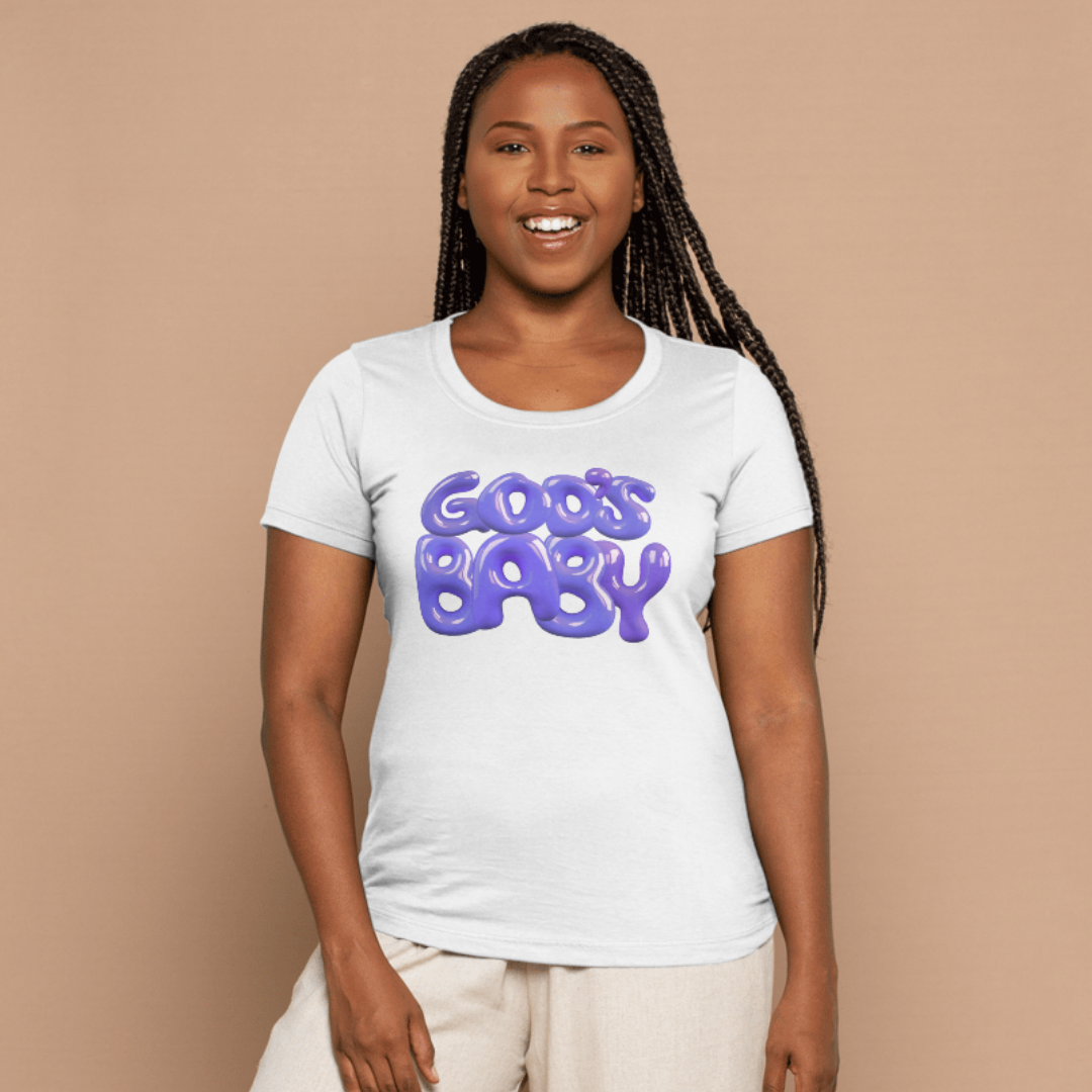 God's Baby Tee - Purple Graphics